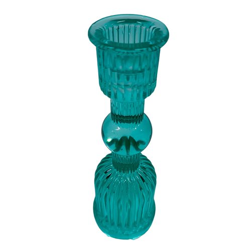 Candelabro de cristal turquesa
