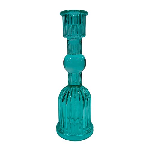 Candelabro de cristal turquesa