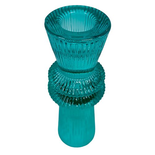 Candelabro de cristal turquesa