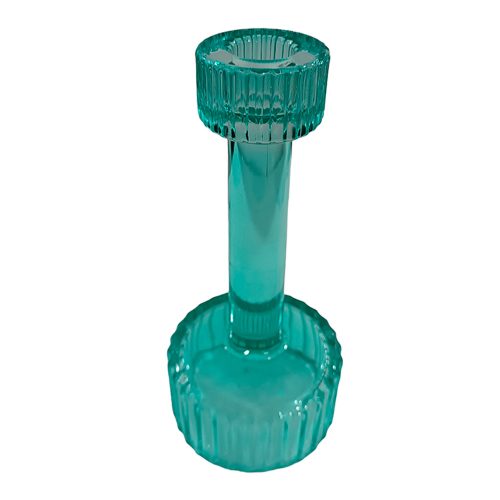 Candelabro de cristal turquesa