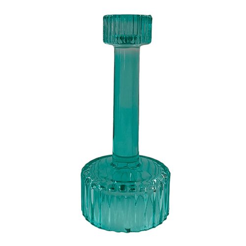Candelabro de cristal turquesa