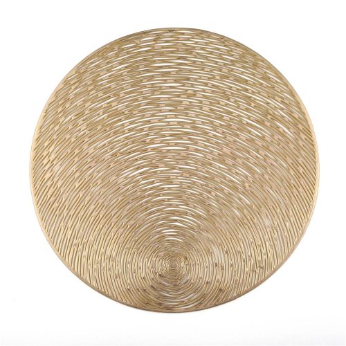 Mantel individual redondo dorado