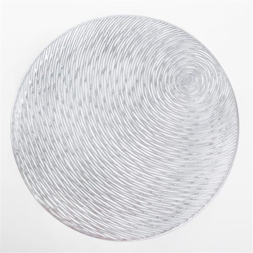 Mantel individual redondo plateado