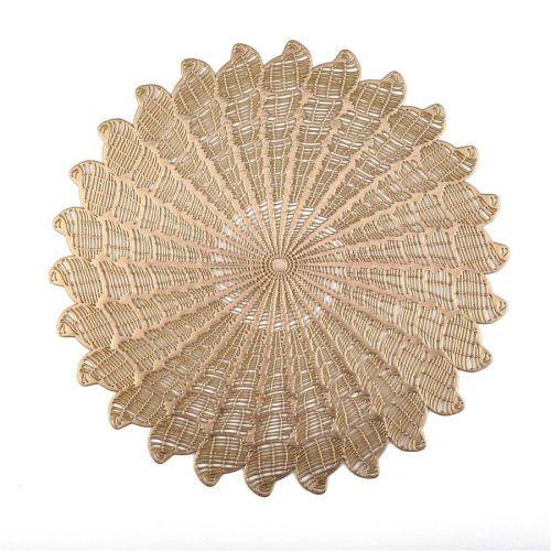 Mantel individual redondo dorado