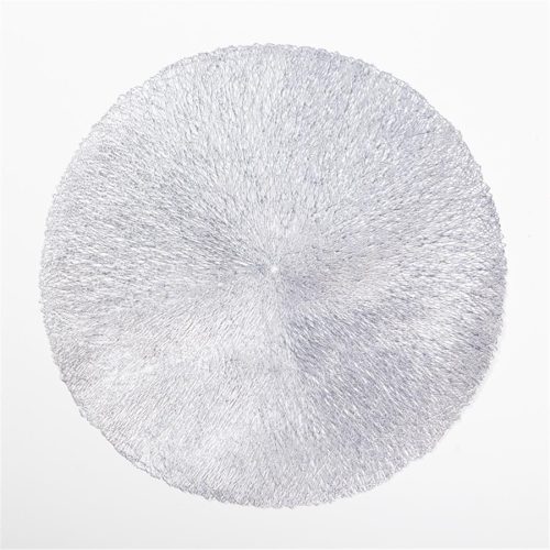 Mantel individual redondo plateado