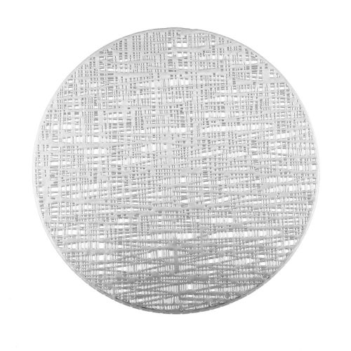 Mantel individual redondo plateado