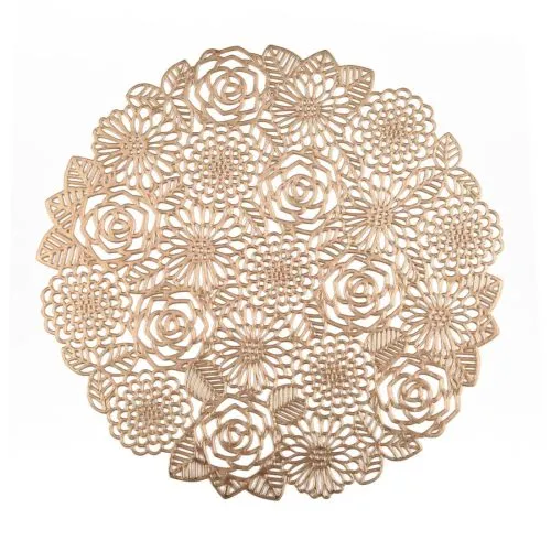 Mantel individual redondo dorado