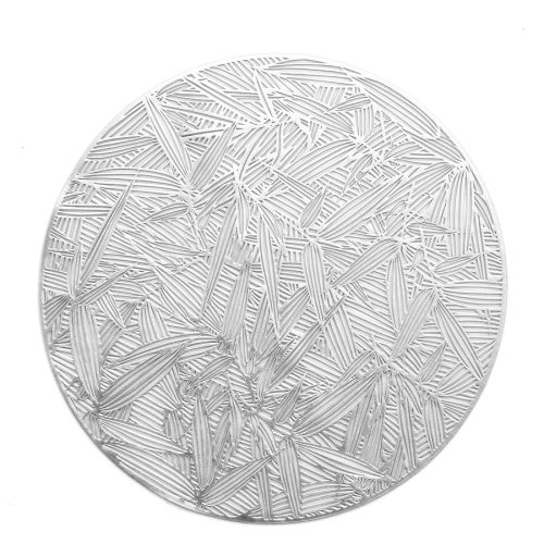 Mantel individual redondo plateado