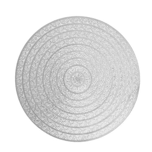 Mantel individual redondo plateado