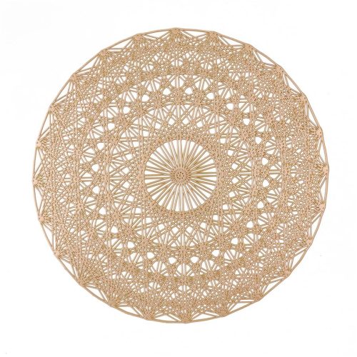 Mantel individual redondo dorado
