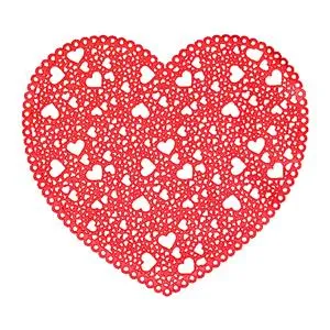 Mantel individual diseño corazón
