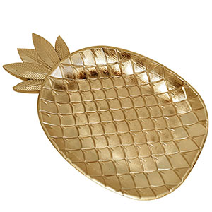 Plato dorado diseño piña