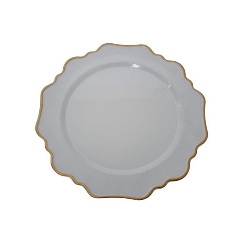 Plato blanco con orilla