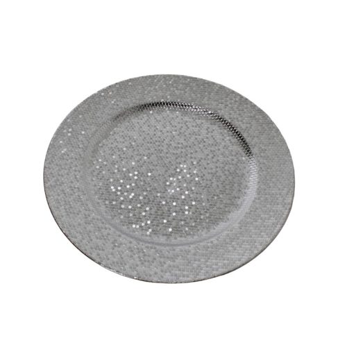 Plato de presentación plateado