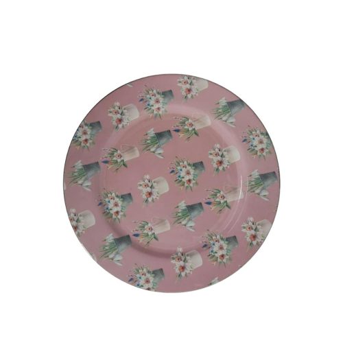 Plato de presentación rosa