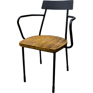Silla de metal negra