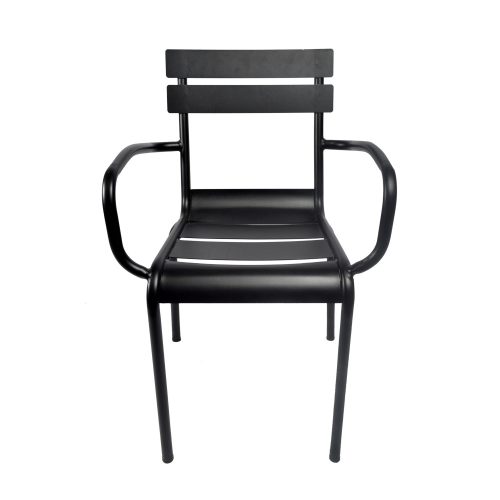 Silla con descansabrazos negra