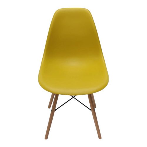 Silla de plástico amarilla