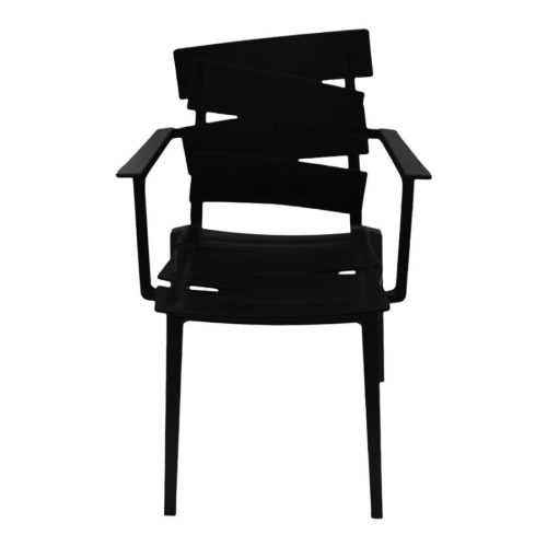 Silla negra con descansabrazos
