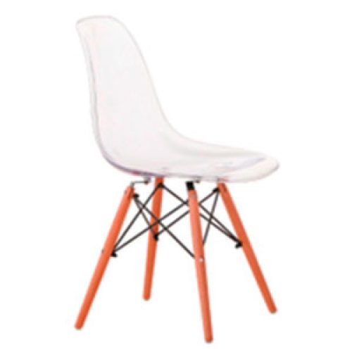 Silla transparente patas imitación