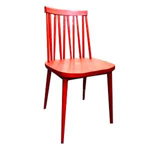 Silla roja de plastico