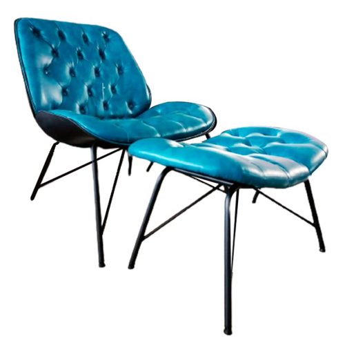 Sillón de polipiel azul