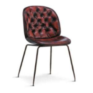 Silla de polipiel café