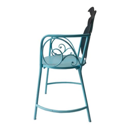 Silla metálica azul