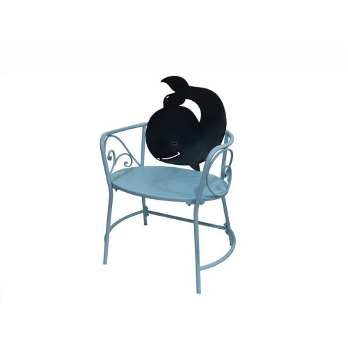 Silla metálica azul
