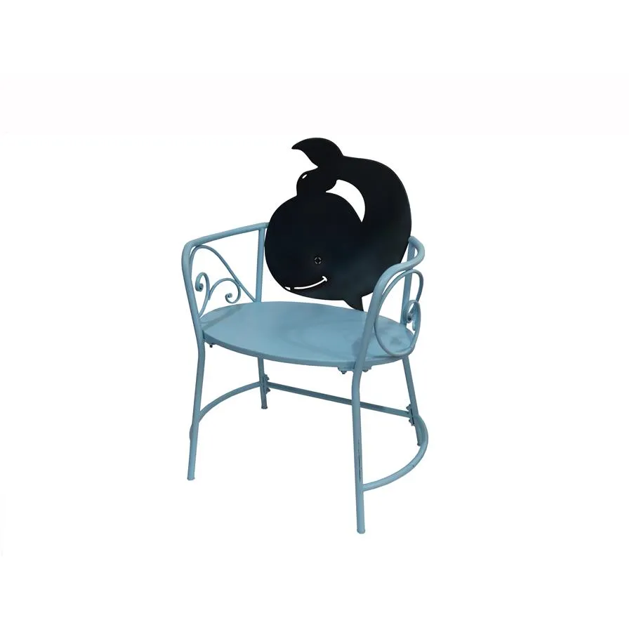 Silla metálica azul - Galerías el Triunfo - 163072076033