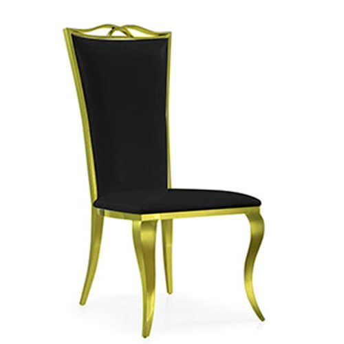 Silla de metal dorado
