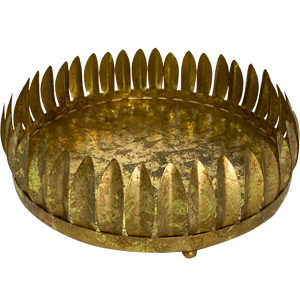 Charola de metal dorada
