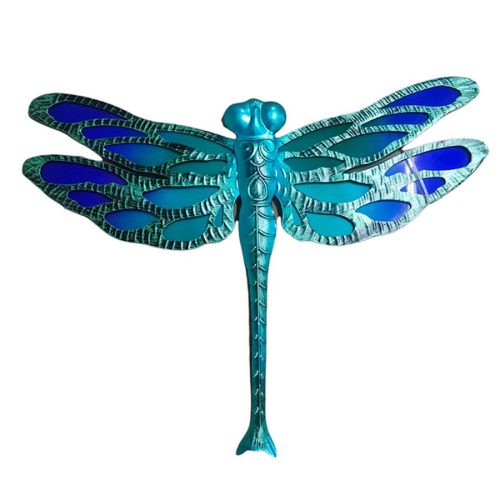 Libélula verde con azul