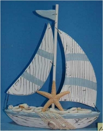 Velero blanco con azul