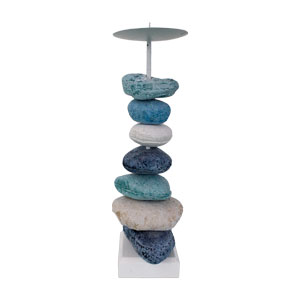 Candelabro blanco con piedras - Galerías el Triunfo - 206071383153