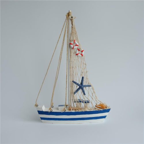 Velero azul con blanco