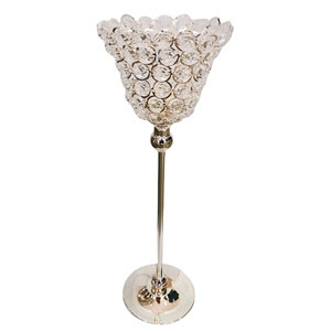 Candelabro de metal plateado