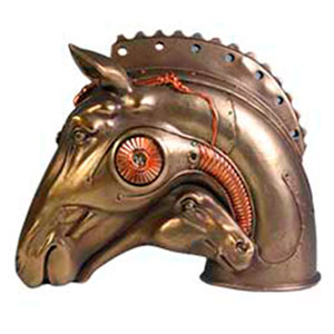 Cabeza de caballo dorada