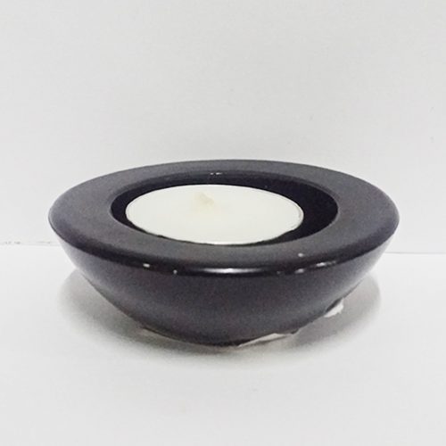 Candelabro de vidrio negro