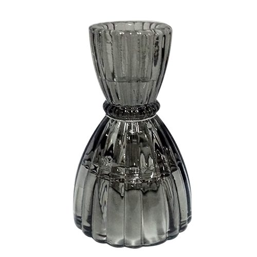 Candelabro de vidrio gris