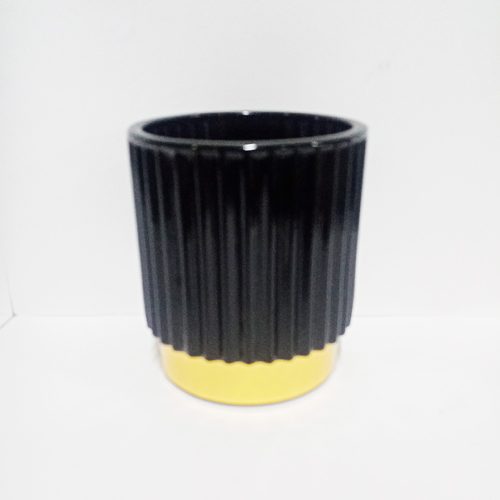 Candelabro de vidrio negro