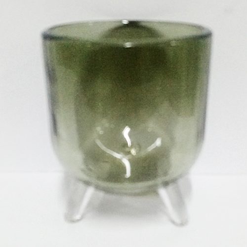 Candelabro de vidrio gris