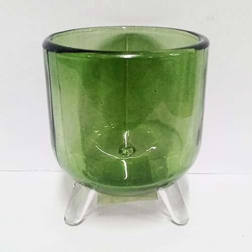 Candelabro de vidrio verde