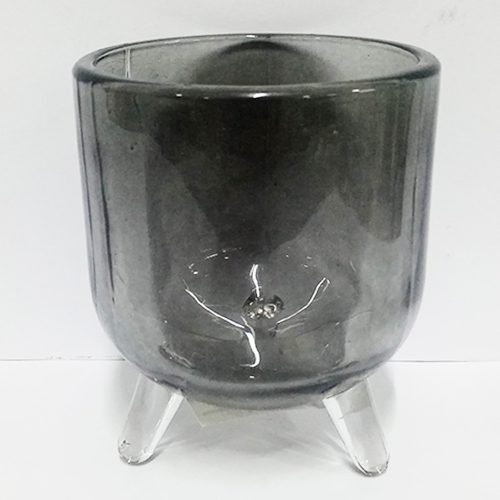 Candelabro de vidrio negro