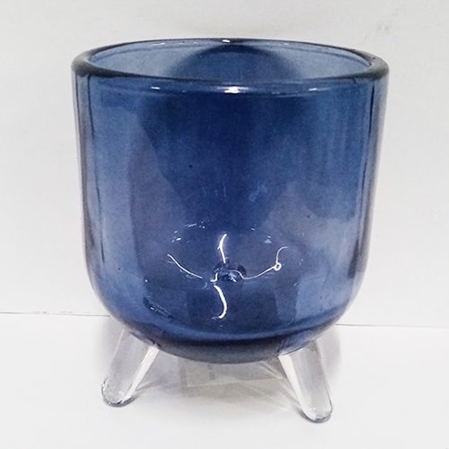 Candelabro de vidrio azul