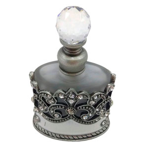 Perfumero de metal plateado