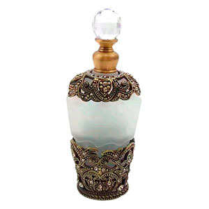 Perfumero de metal dorado