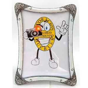 Portarretrato de metal blanco