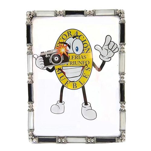 Portarretrato de metal blanco