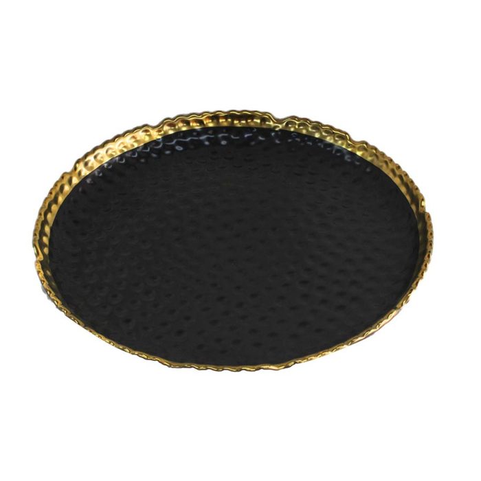 Plato negro diseño hoyos - Image 2